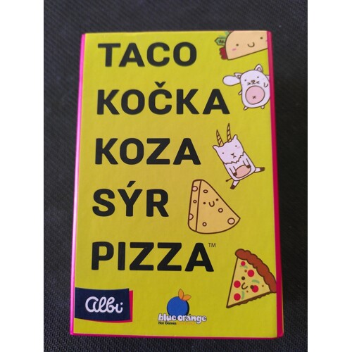 Taco, kočka, koza, sýr, pizza